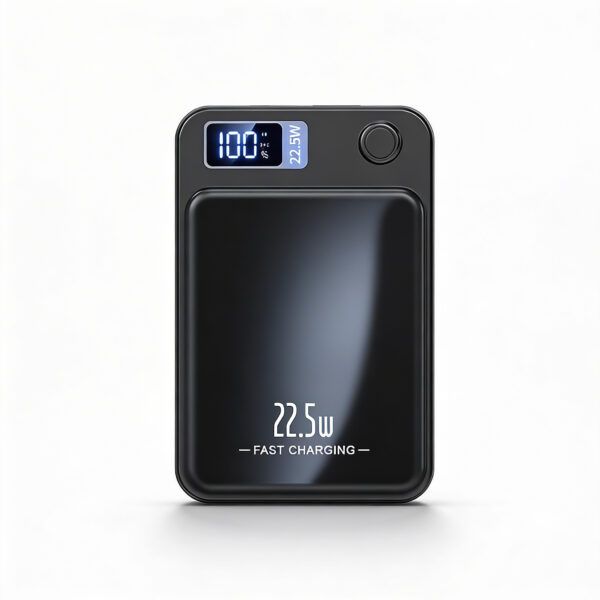 Black Magnetic Wireless Power Bank 10000/5000mAh – 22.5W PD20W Fast Charging Portable Charger with LED Battery Display