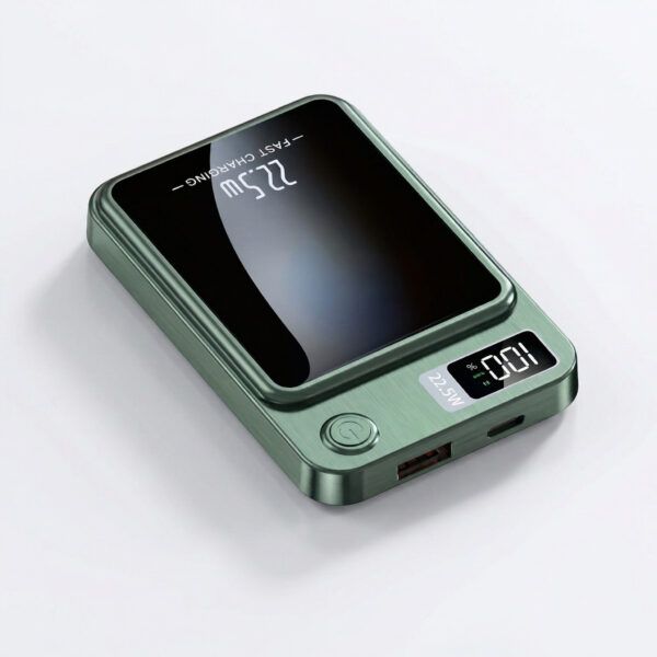 Green Magnetic Wireless Power Bank 10000/5000mAh – 22.5W PD20W Fast Charging Portable Charger with LED Battery Display