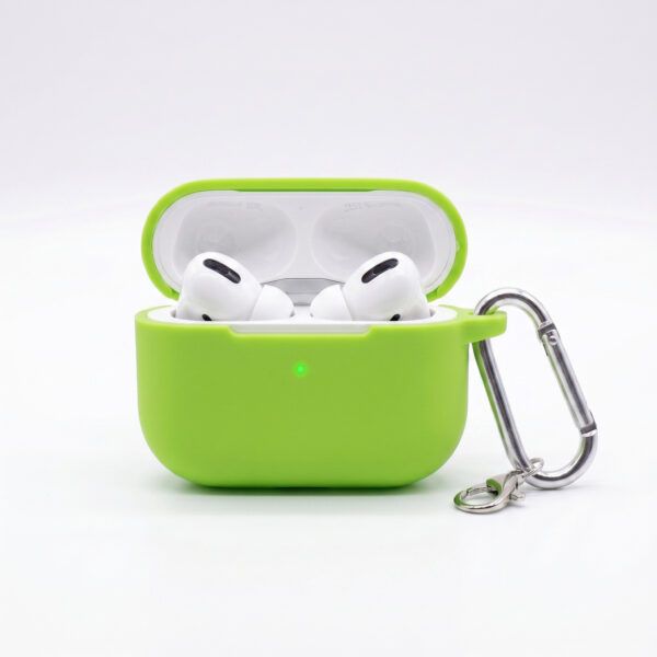 Green Silicone Case for AirPods Pro & Pro 2 – Shockproof Protective Cover with Keychain