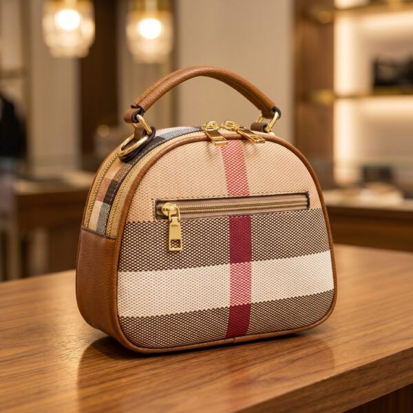 Vintage Semi-Circle Stripe Lightweight Designer Purse – Multicolor Half-Moon Crossbody