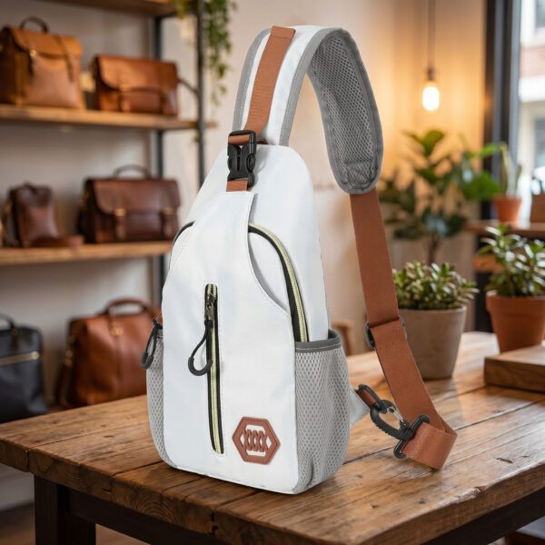 Silver Gray Compact Crossbody Sling Backpack – Lightweight Everyday Travel Bag