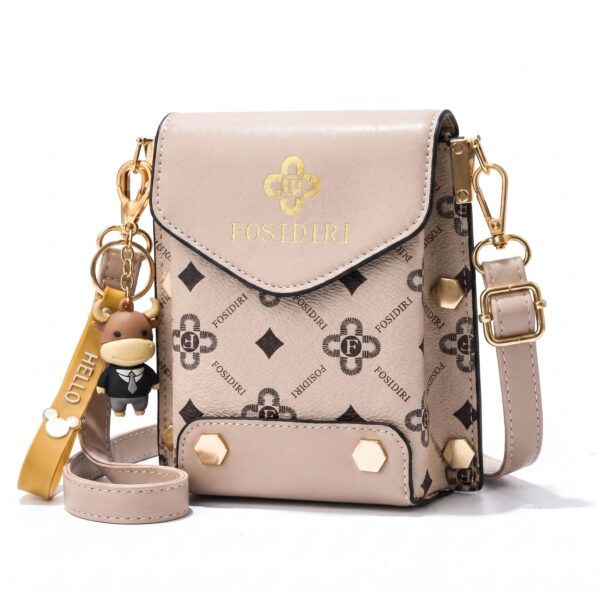 FOSIDIRI Mini Phone Crossbody Bag – Light Khaki Neutral Everyday Pouch