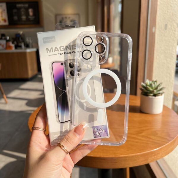 Magnetic Clear Shield iPhone Case – Full Transparent MagSafe Shockproof Cover with Lens Protection
