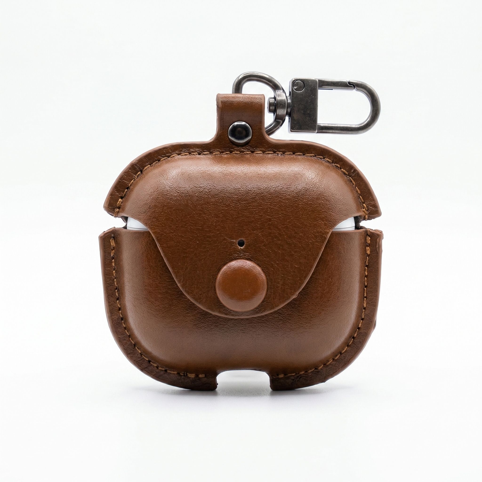 Vintage Leather AirPods Case with Clip – Premium Protective AirPods Cover with Brass Hardware – Durable Shock-Resistant Case for Everyday Carry - Image 18