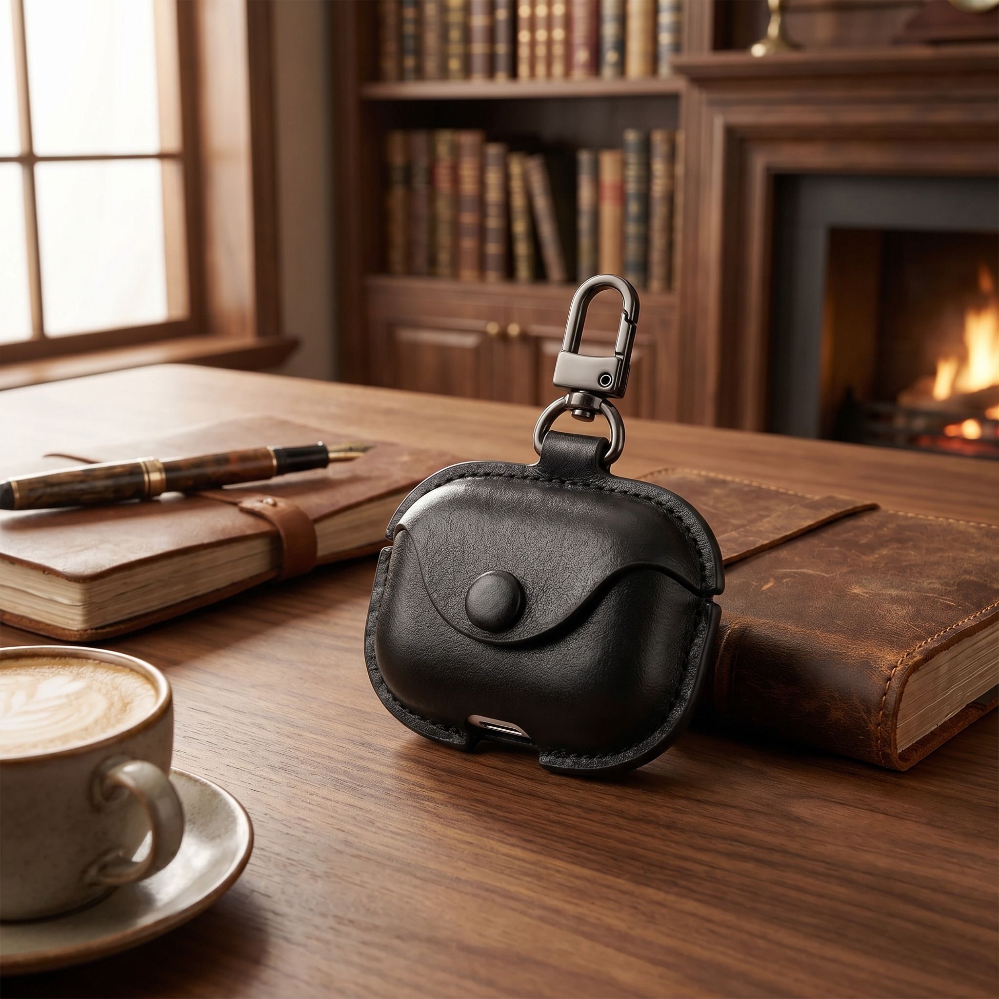 Vintage Leather AirPods Case with Clip – Premium Protective AirPods Cover with Brass Hardware – Durable Shock-Resistant Case for Everyday Carry - Image 29