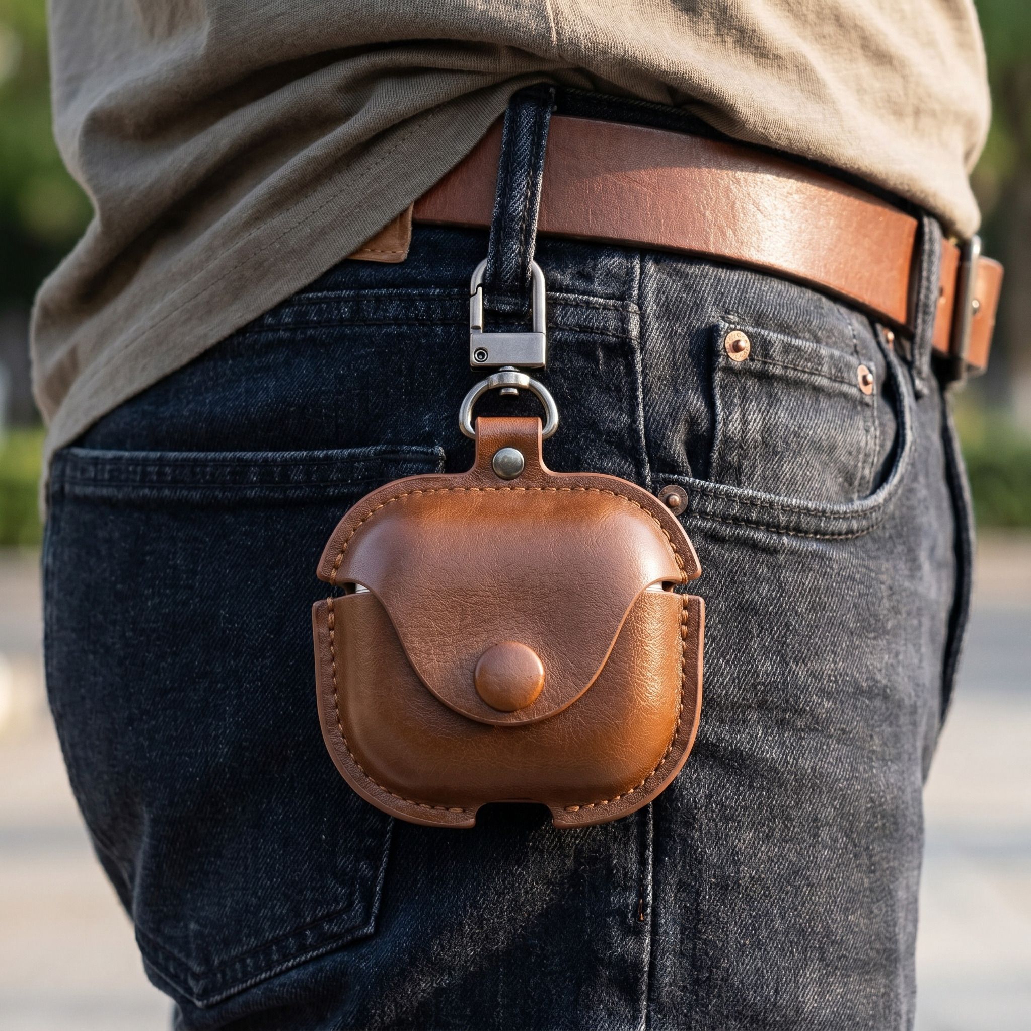 Vintage Leather AirPods Case with Clip – Premium Protective AirPods Cover with Brass Hardware – Durable Shock-Resistant Case for Everyday Carry - Image 33